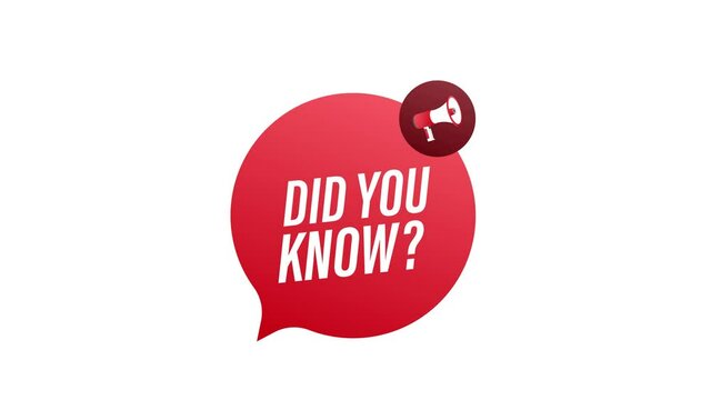 Did You Know Megaphone Label. Motion graphics.