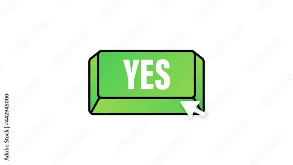 Poster yes button. feedback concept. positive feedback concept. choice button icon. motion graphics.