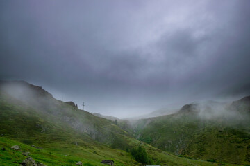 Fototapeta na wymiar misty mountain scenery (Vorarlberg, Austria)