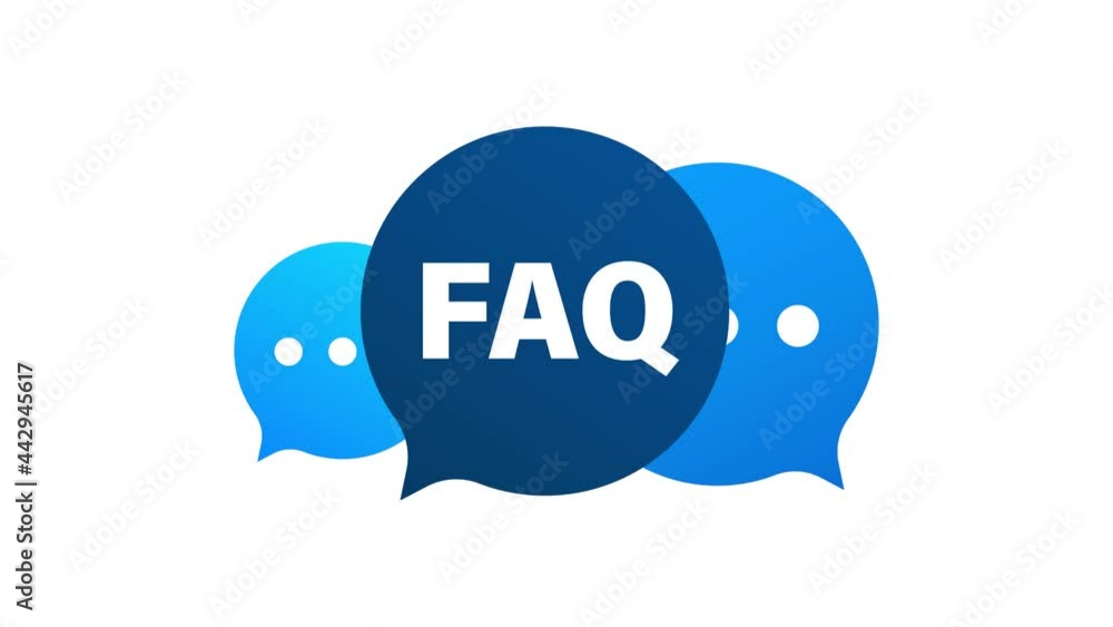 Poster frequently asked questions faq banner. computer with question icons. motion graphics.