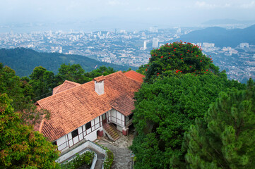 Penang Hill building and city view Malaysia
