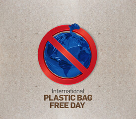 International Plastic Bag Free Day concept background. Eco-friendly concept, use eco-friendly bag, anti-plastic bag sign, as a Plastic Bag Free Day banner or poster, 
