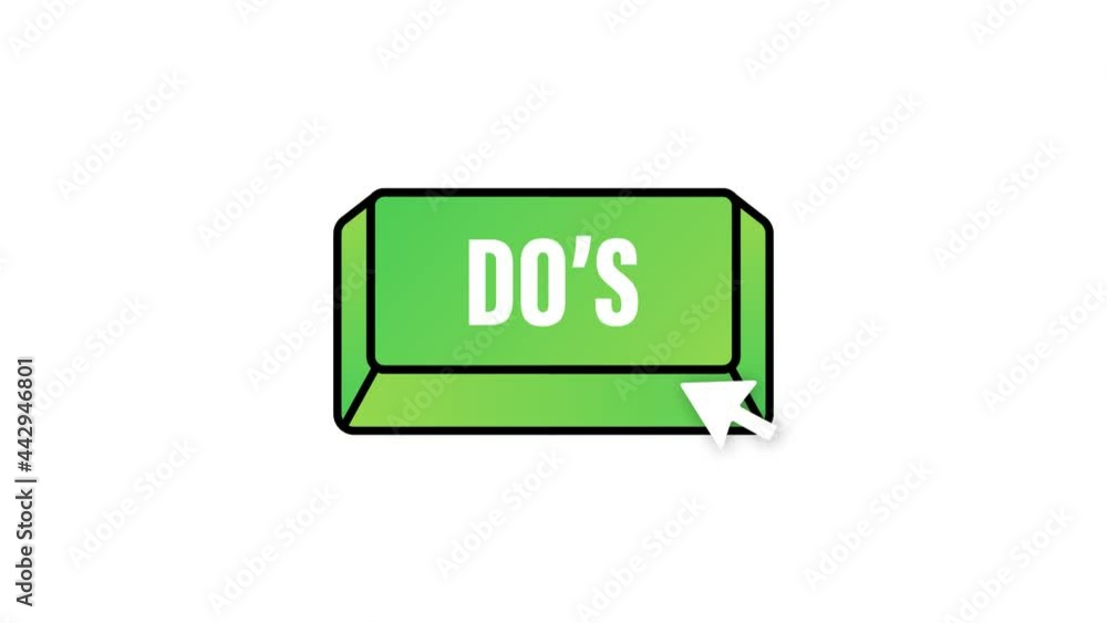 Poster do's button. choice button icon. flat simple thumb up symbol minimal round logotype element set. mot