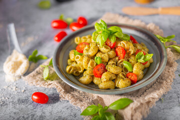 Fresh pasta with pesto