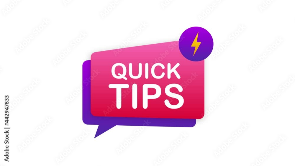 Poster quick tips icon badge. ready for use in web or print design. motion graphics.