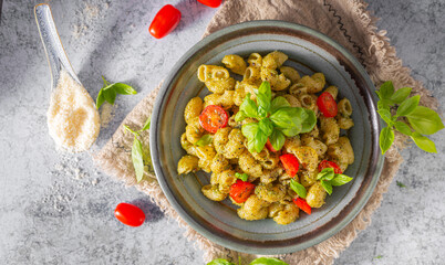Fresh pasta with pesto