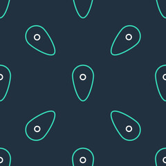 Line Shield icon isolated seamless pattern on black background. Guard sign. Security, safety, protection, privacy concept. Vector