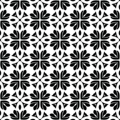 floral seamless pattern background.Geometric ornament for wallpapers and backgrounds. Black and white pattern. 