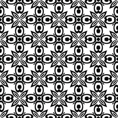 floral seamless pattern background.Geometric ornament for wallpapers and backgrounds. Black and white pattern. 