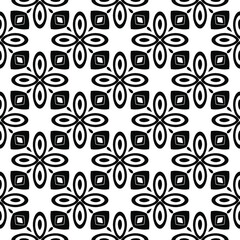 floral seamless pattern background.Geometric ornament for wallpapers and backgrounds. Black and white 

pattern. 