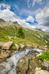 alpin river in the austrian alps (near Ischgl, Tyrol, Austria)