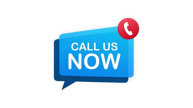 Call us now. Information technology. Telephone icon. Customer service. Motion graphics.