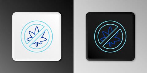 Line Stop marijuana or cannabis leaf icon isolated on grey background. No smoking marijuana. Hemp symbol. Colorful outline concept. Vector