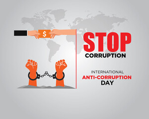 International Anti-Corruption Day, 9 December. poster And Social Media post anti corruption. 