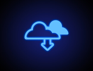 Cloud technology icon for global business concept illustration