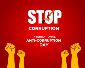 International Anti-Corruption Day, 9 December. poster And Social Media post anti corruption. Vector illustration. - Powered by Adobe