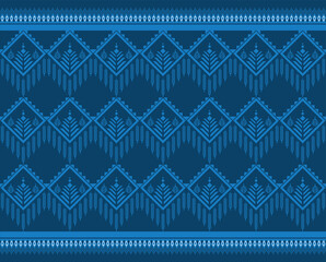 Blue Ethnic pattern vector background. seamless pattern traditional, Design for background, wallpaper, Batik, fabric, carpet, clothing, wrapping, and textile.ethnic pattern Vector illustration.