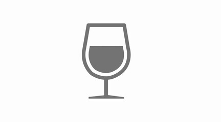 Wine Glass. Vector isolated flat editable illustration of a wine glass