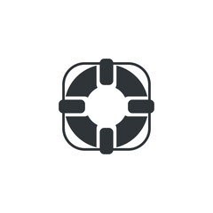 Obraz premium isolated lifebuoy sign icon, vector illustration