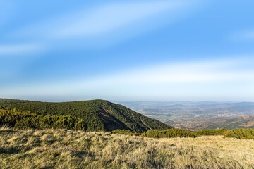 sky against the background of high mountains