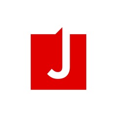 Initials Letter J with a square. logo design inspiration design