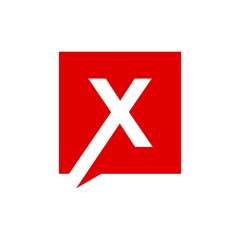 Obraz premium Initials Letter X with a square. logo design inspiration design