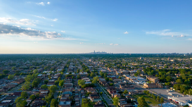 Chicago Skyline From Southside, Drone Photo