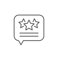 Testimonial message line outline icon