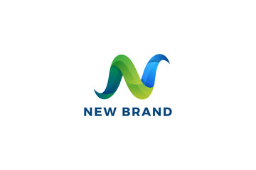 Fototapeta premium Letter N colorful 3d business logo design