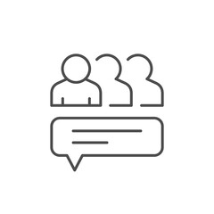 People chat line outline icon