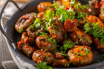 Mushrooms salad with chilli sauce