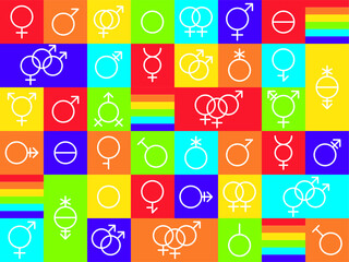 Gender identity icons - LGBT symbols - Gay Pride Flag
