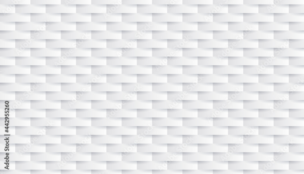 Poster white horizontal seamless tiles texture. modern volumetric pattern. vector illustration