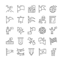 Large set of different flags with assorted uses