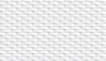 Panele Szklane  White horizontal seamless tiles texture. Modern volumetric pattern. Vector illustration
