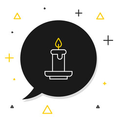 Line Aroma candle icon isolated on white background. Colorful outline concept. Vector