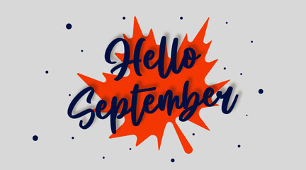 Hello september background illustration vector. Happy summer day illustration vector - obrazy, fototapety, plakaty