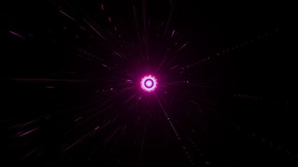 Pink circle in darkness 4K UHD 3D illustration