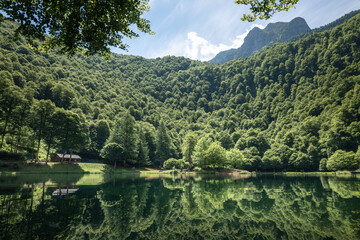 Obraz premium Bethmale lake in Ariege, Pyrenees France