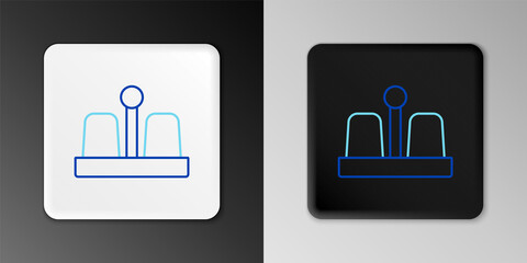 Line Salt and pepper icon isolated on grey background. Cooking spices. Colorful outline concept. Vector