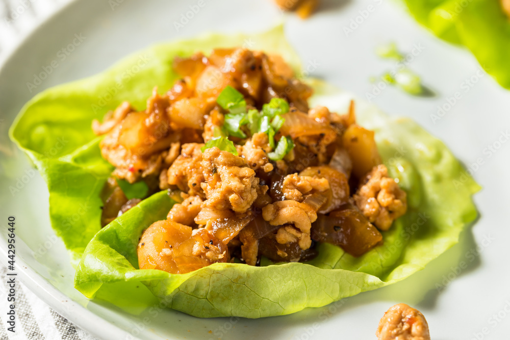 Sticker Homemade Ground Chicken Asian Lettuce Wraps