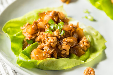 Homemade Ground Chicken Asian Lettuce Wraps