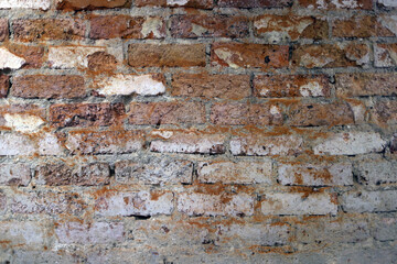 Background texture Red brick wall.Architecture building exterior pattern Retro Style