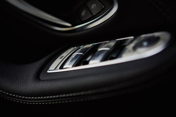Luxury car interior details.