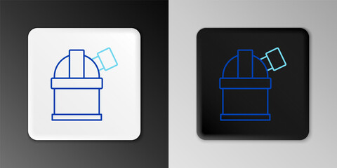 Fototapeta premium Line Astronomical observatory icon isolated on grey background. Observatory with a telescope. Scientific institution. Colorful outline concept. Vector