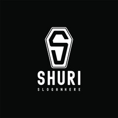 Obraz premium Vintage Initial S Chest Shuri Coffin Logo