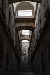 Jerusalem Old City narrow streets with arches and steps