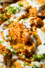 Homemade Buffalo Chicken Nachos with Ranch