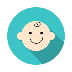 Cute baby face  icon. Symbol little baby boy for the design of children's website and mobile applications. 