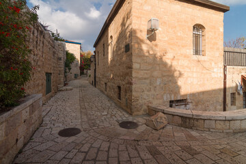 Jerusalem historic neighborhood Yemin Moshe narrow street